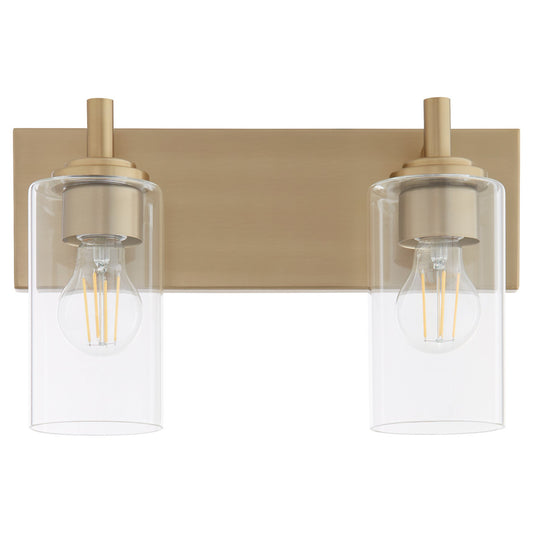 Quorum  Fallstaff 2 Light Vanity Wall Mount - Aged Brass 5200-2-80