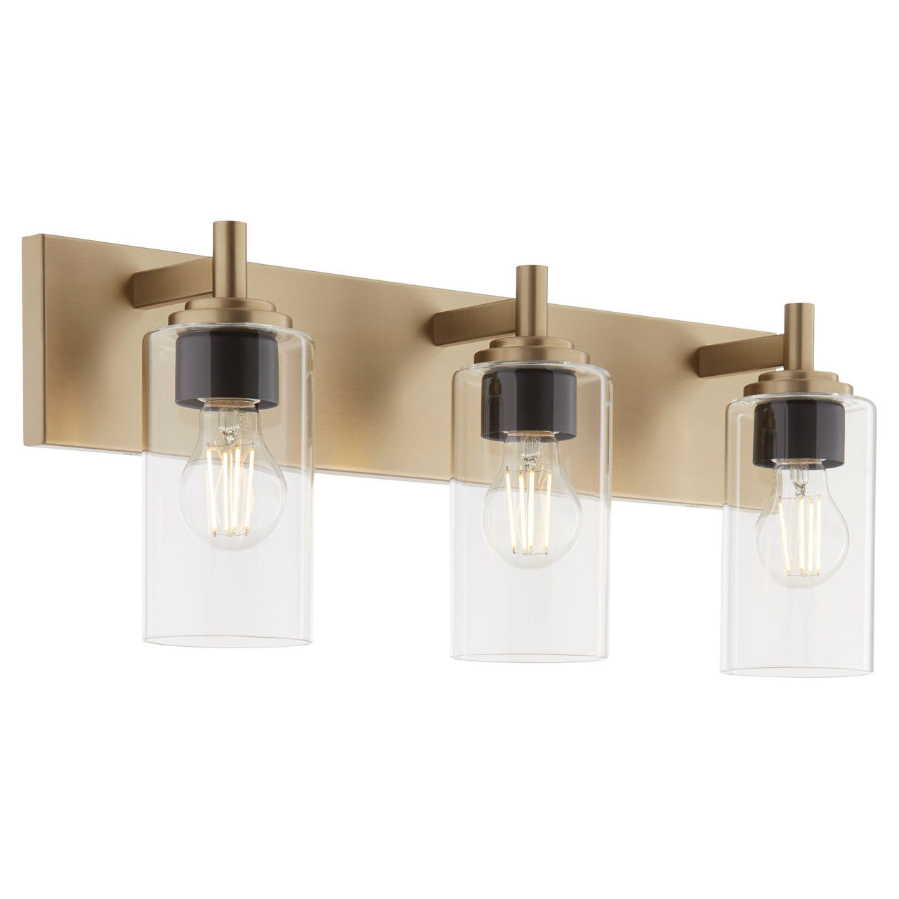 Quorum  Fallstaff 3 Light Vanity Wall Mount - Aged Brass 5200-3-80