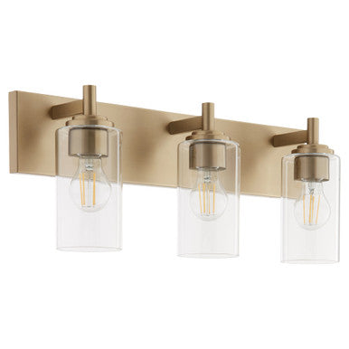 Quorum  Fallstaff 3 Light Vanity Wall Mount - Aged Brass 5200-3-80