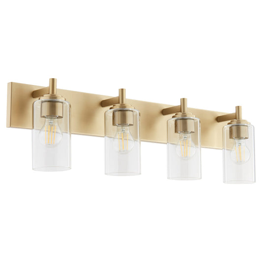 Quorum  Fallstaff 4 Light Vanity Wall Mount - Aged Brass 5200-4-80