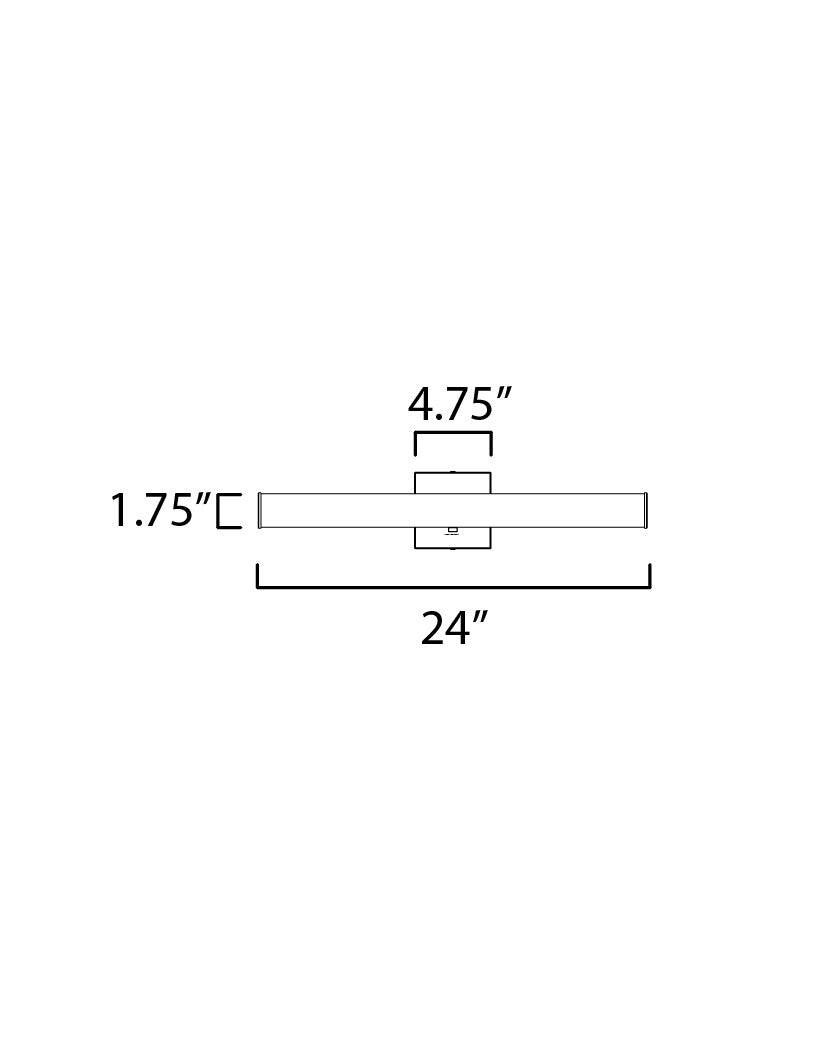 Maxim Spec 24" LED Bath Bar CCT Select in Black 52032BK