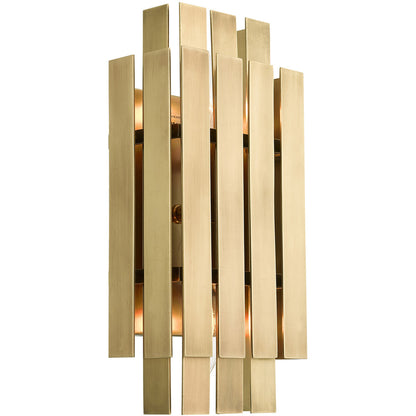 Livex Lighting Greenwich Collection 2 Lt Natural Brass ADA Wall Sconce in Natural Brass 52041-08