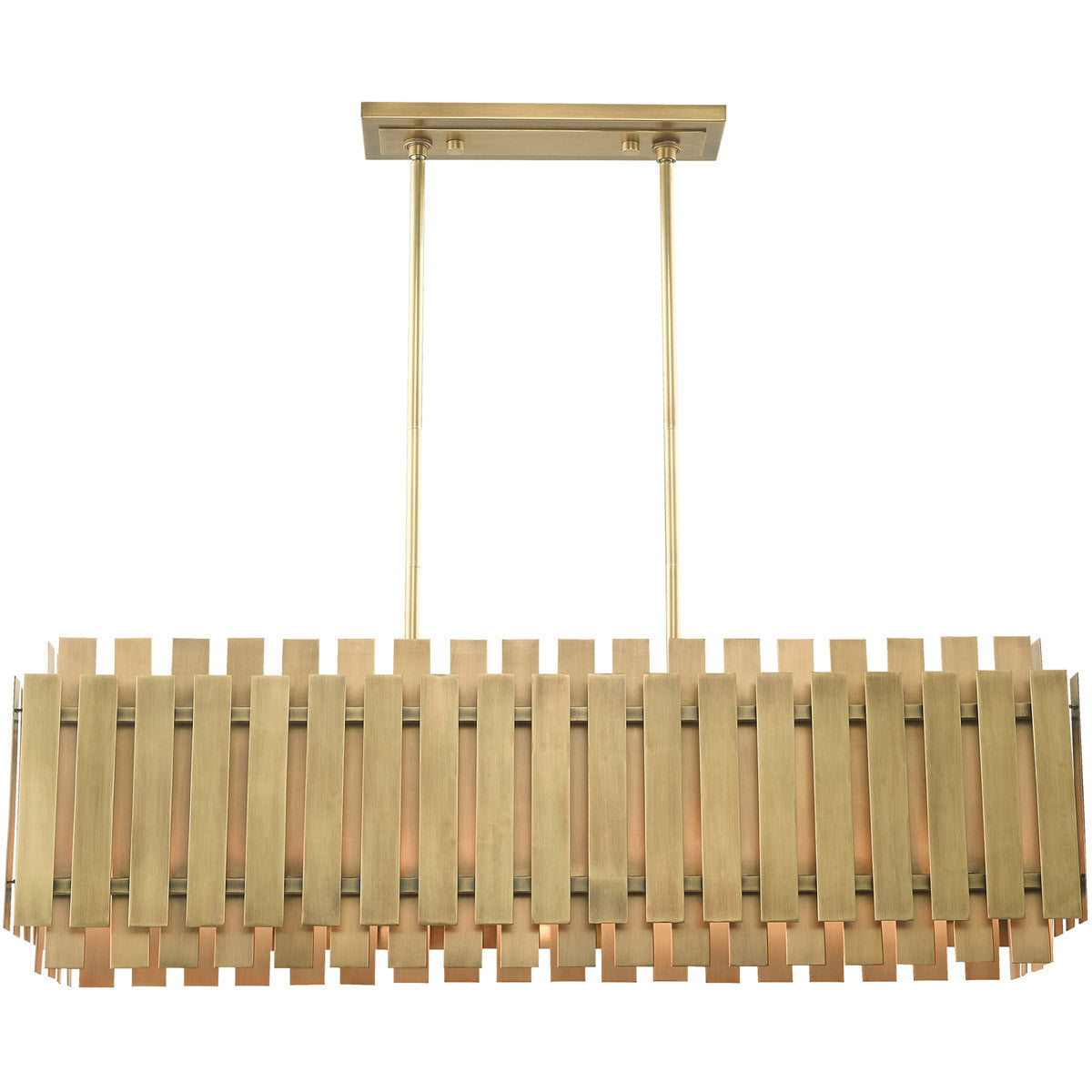 Livex Lighting Greenwich Collection 5 Lt Natural Brass Linear Chandelier in Natural Brass 52045-08