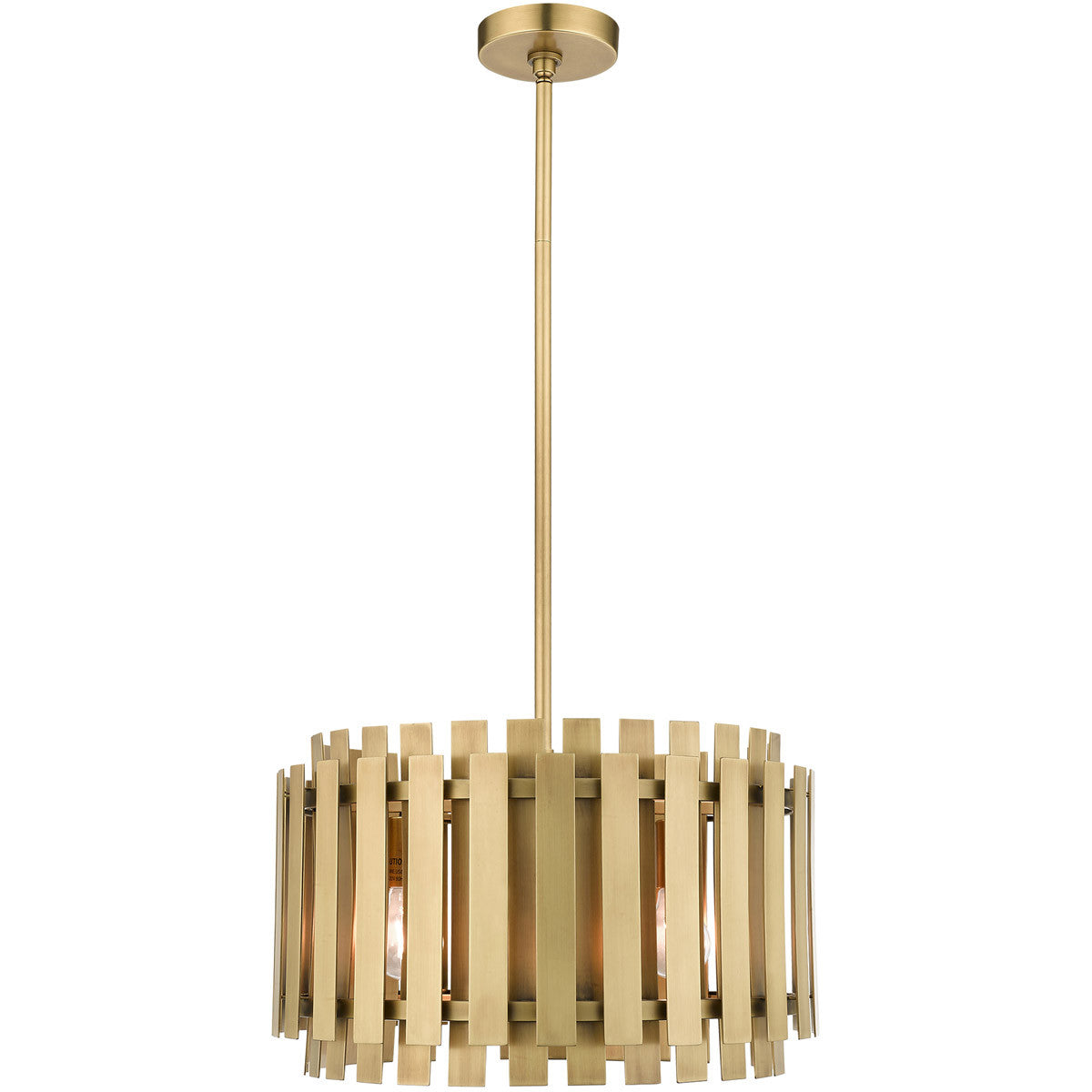 Livex Lighting Greenwich Collection 5 Lt Natural Brass Pendant Chandelier in Natural Brass 52048-08