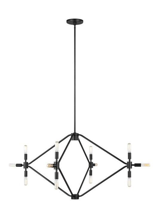 Visual Comfort Studio Sean Lavin Wyn Large Twelve Light Chandelier in Midnight Black 5206712-112