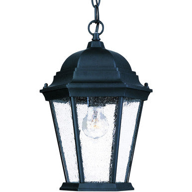 Acclaim Lighting Richmond 1-Light Matte Black Hanging Light With Seeded Glass in Matte Black 5206BK/SD