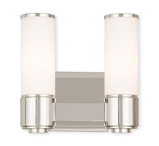 Livex Lighting Weston Collection 2 Light PN Wall Sconce/ Bath Light in Polished Nickel 52102-35