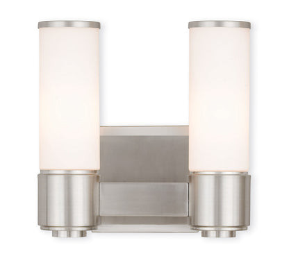 Livex Lighting Weston Collection 2 Light BN Wall Sconce/ Bath Light in Brushed Nickel 52102-91