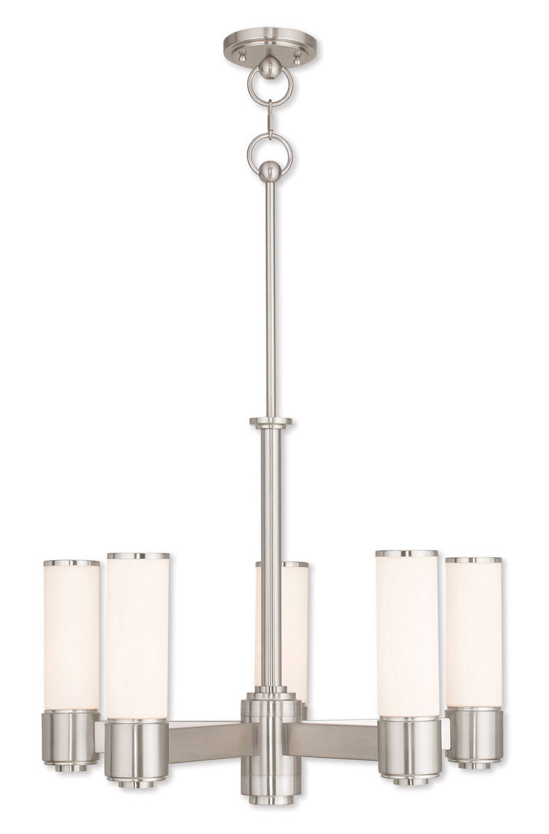 Livex Lighting Weston Collection 5 Light BN Dinette Chandelier in Brushed Nickel 52105-91