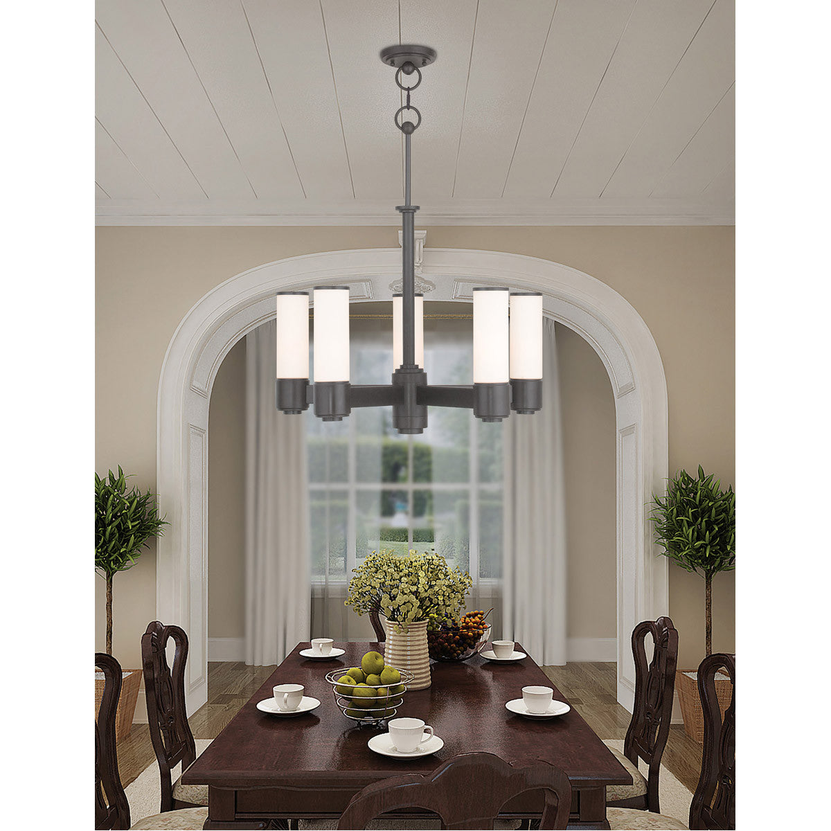 Livex Lighting Weston Collection 5 Light English BZ Dinette Chandelier in English Bronze 52105-92