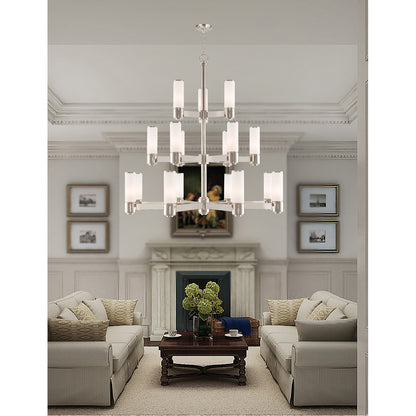 Livex Lighting Weston Collection 17 Light PN Foyer Chandelier in Polished Nickel 52119-35