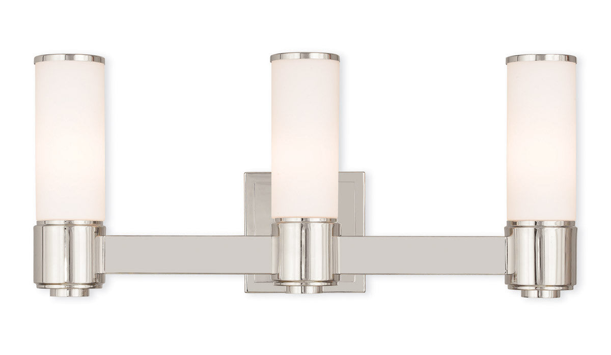 Livex Lighting Weston Collection 3 Light PN Wall Sconce/ Bath Light in Polished Nickel 52123-35