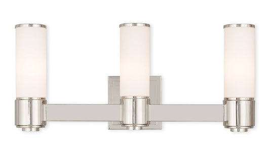 Livex Lighting Weston Collection 3 Light PN Wall Sconce/ Bath Light in Polished Nickel 52123-35