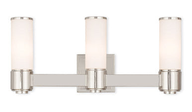 Livex Lighting Weston Collection 3 Light PN Wall Sconce/ Bath Light in Polished Nickel 52123-35