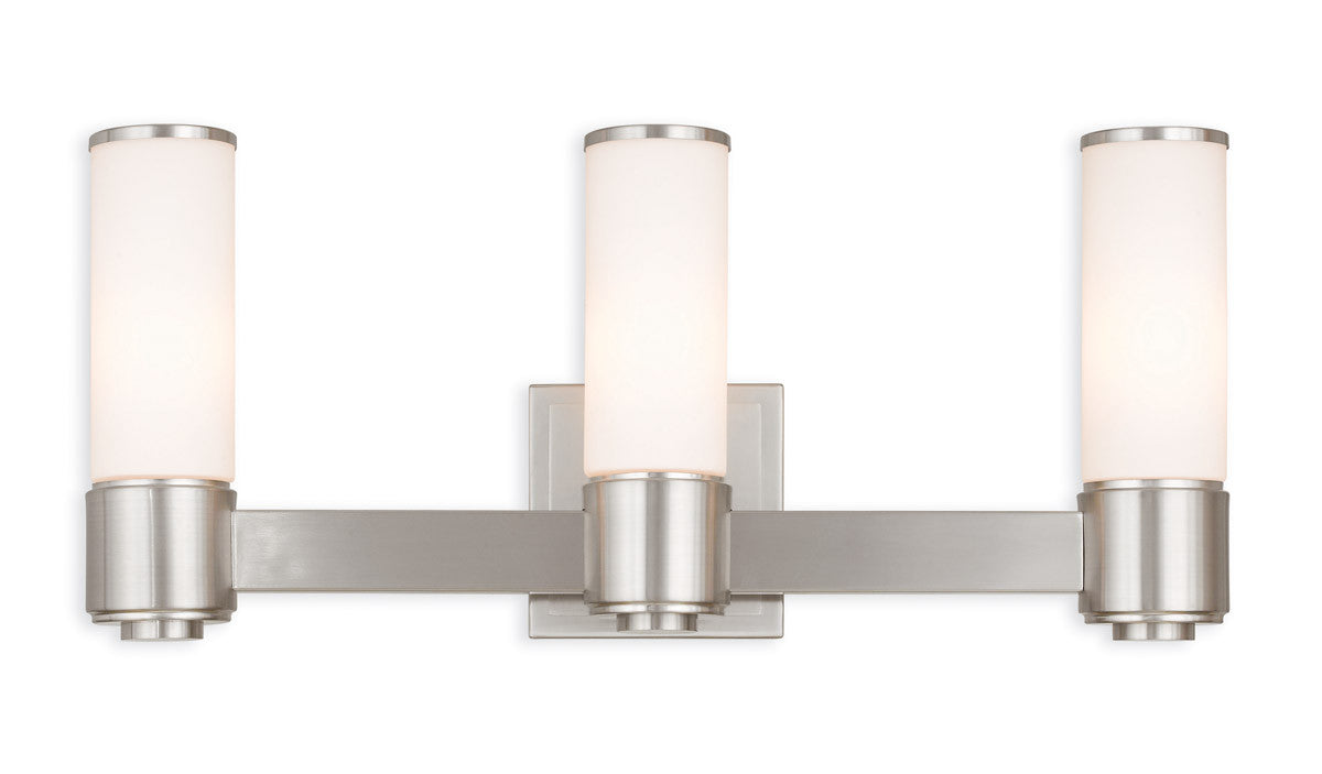 Livex Lighting Weston Collection 3 Light BN Wall Sconce/ Bath Light in Brushed Nickel 52123-91