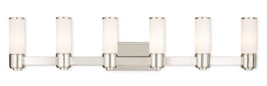 Livex Lighting Weston Collection 6 Light PN Wall Sconce/ Bath Light in Polished Nickel 52126-35