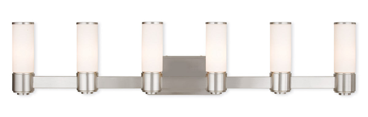 Livex Lighting Weston Collection 6 Light BN Wall Sconce/ Bath Light in Brushed Nickel 52126-91