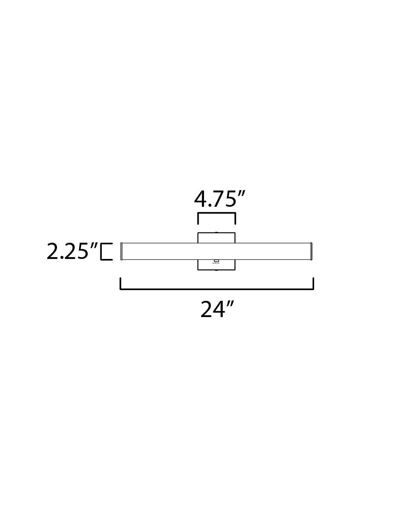 Maxim Rail 24" LED Bath Bar CCT Select in Black 52132BK