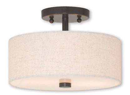 Livex Lighting Meridian Collection 2 Light English Bronze Ceiling Mount in English Bronze 52133-92