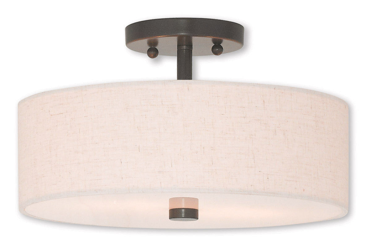 Livex Lighting Meridian Collection 2 Light English Bronze Ceiling Mount in English Bronze 52134-92