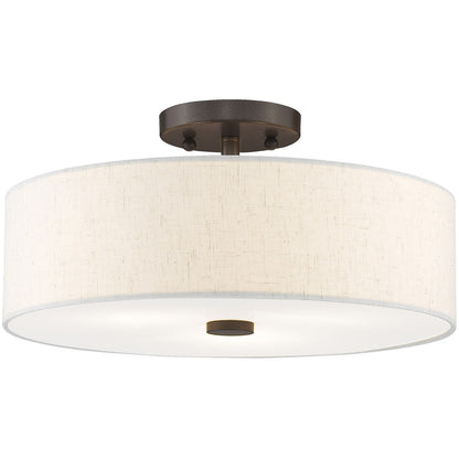 Livex Lighting Meridian Collection 3 Light English Bronze Ceiling Mount in English Bronze 52135-92