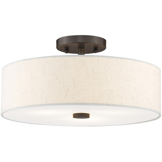 Livex Lighting Meridian Collection 3 Light English Bronze Ceiling Mount in English Bronze 52135-92