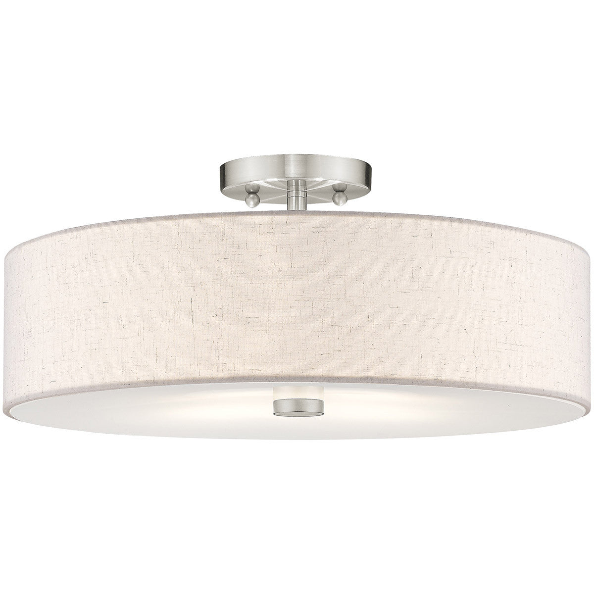 Livex Lighting Meridian Collection 4 Light Brushed Nickel Ceiling Mount in Brushed Nickel 52136-91