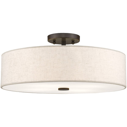 Livex Lighting Meridian Collection 4 Light English Bronze Ceiling Mount in English Bronze 52136-92