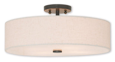 Livex Lighting Meridian Collection 4 Light English Bronze Ceiling Mount in English Bronze 52136-92