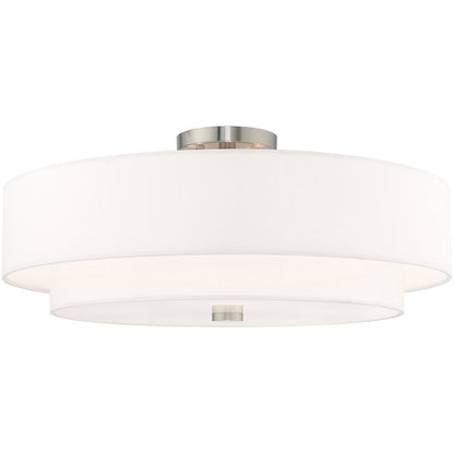 Livex Lighting Meridian Collection 5 Lt Brushed Nickel Ceiling Mount in Brushed Nickel 52140-91