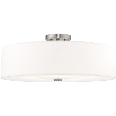 Livex Lighting Meridian Collection 5 Lt Brushed Nickel Ceiling Mount in Brushed Nickel 52142-91