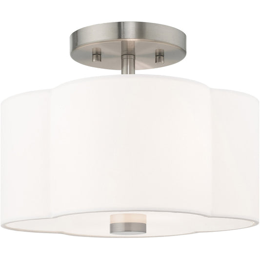 Livex Lighting Chelsea Collection 2 Lt Brushed Nickel Ceiling Mount in Brushed Nickel 52151-91