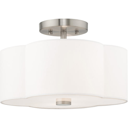 Livex Lighting Chelsea Collection 2 Lt Brushed Nickel Ceiling Mount in Brushed Nickel 52152-91