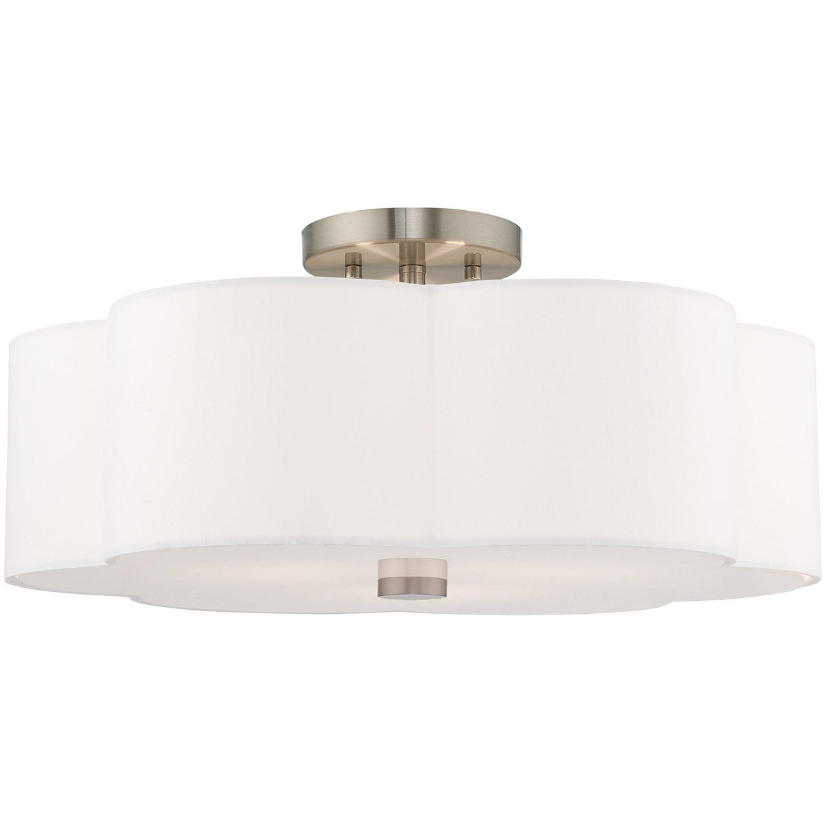 Livex Lighting Chelsea Collection 3 Lt Brushed Nickel Ceiling Mount in Brushed Nickel 52154-91