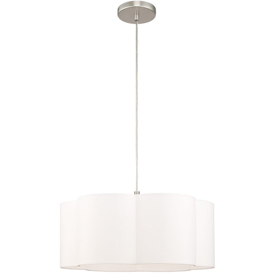 Livex Lighting Chelsea Collection 1 Lt Brushed Nickel Pendant in Brushed Nickel 52155-91