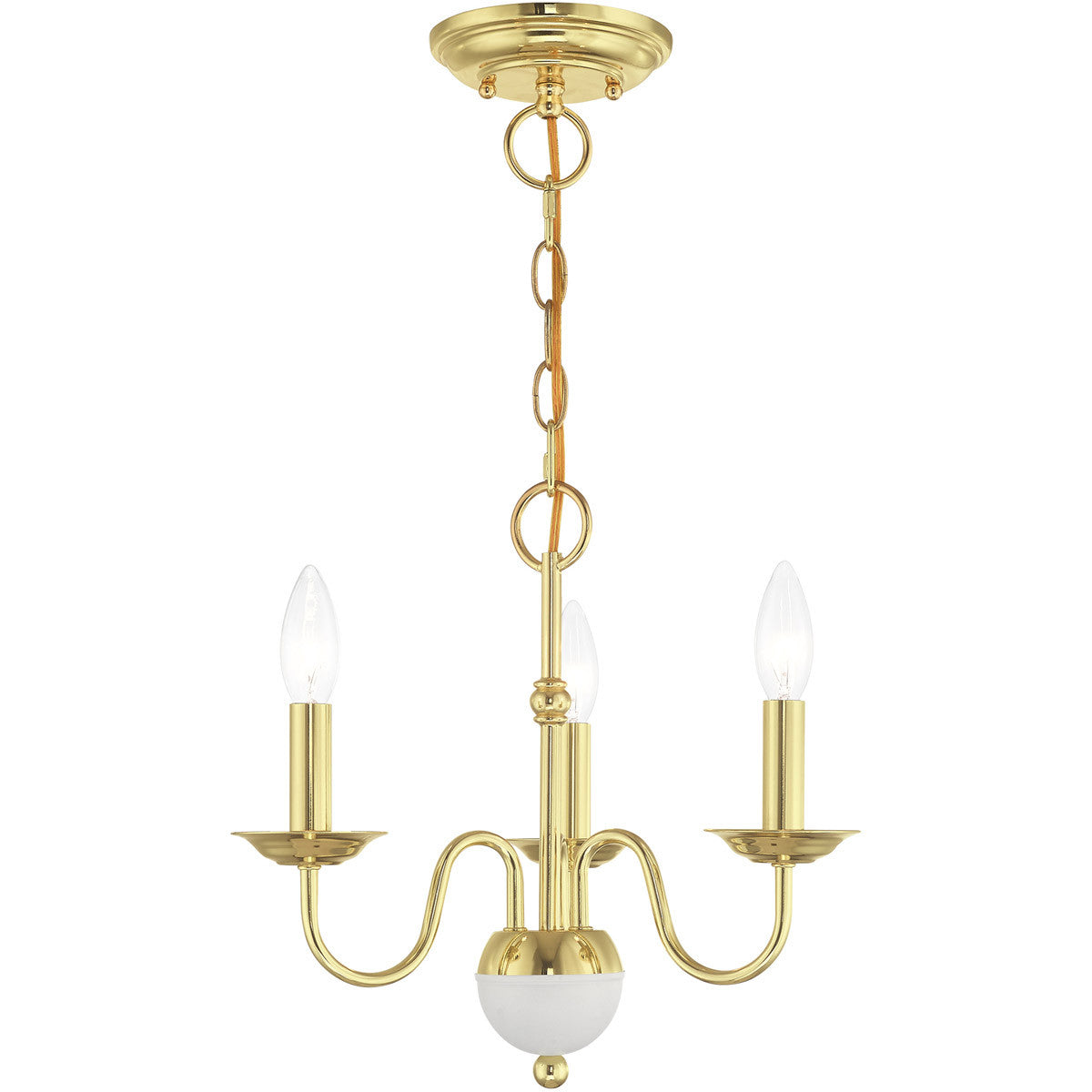 Livex Lighting Windsor Collection 3 Lt Polished Brass Mini Chandelier in Polished Brass 52163-02