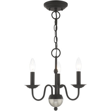 Livex Lighting Windsor Collection 3 Lt Black Mini Chandelier in Black 52163-04