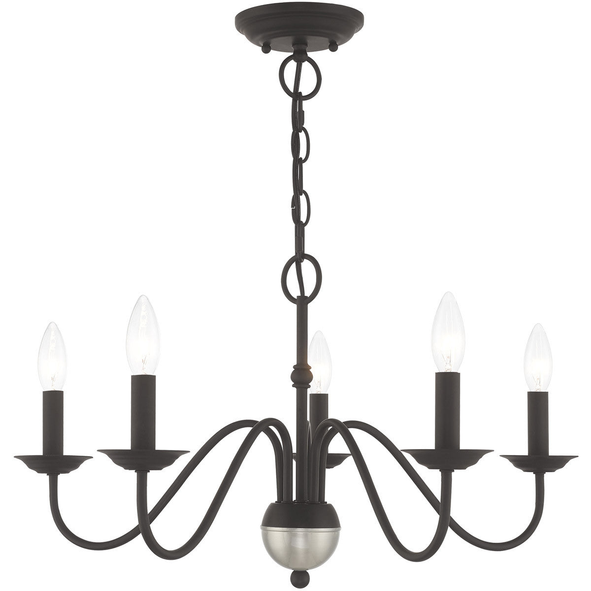 Livex Lighting Windsor Collection 5 Lt Black Chandelier in Black 52165-04