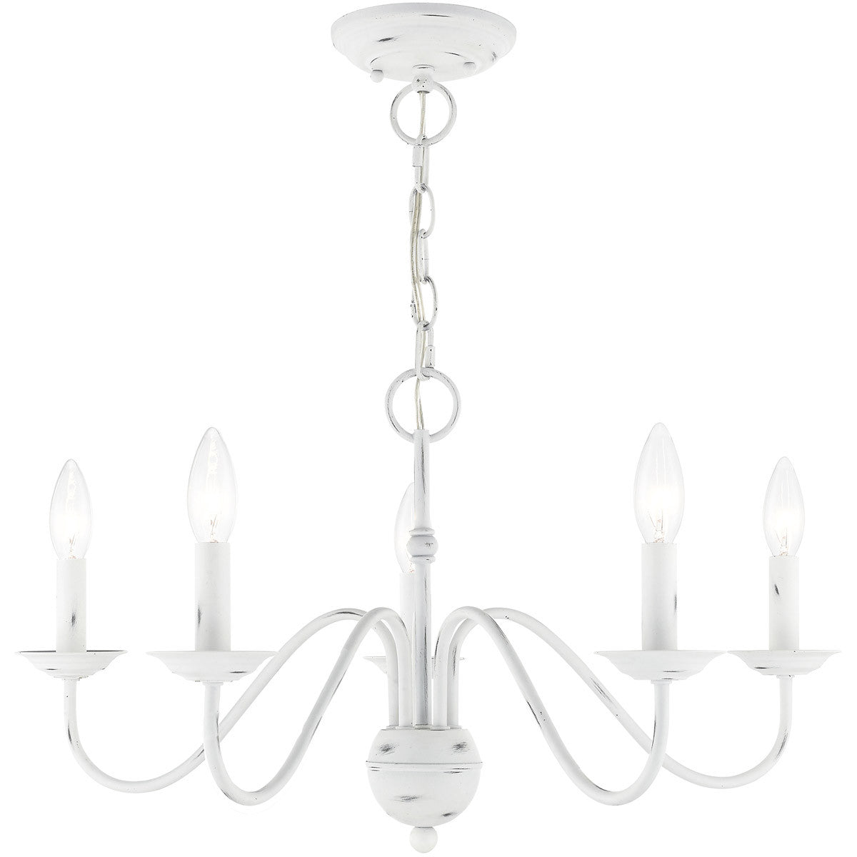 Livex Lighting Windsor Collection 5 Lt Antique White Chandelier in Antique White 52165-60