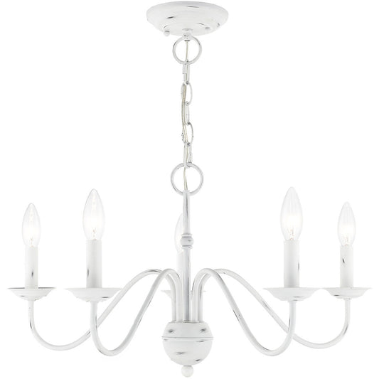 Livex Lighting Windsor Collection 5 Lt Antique White Chandelier in Antique White 52165-60