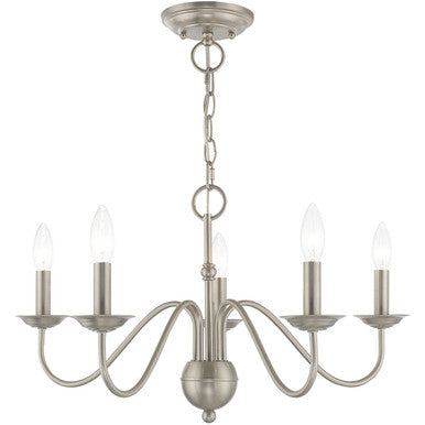 Livex Lighting Windsor Collection 5 Lt Brushed Nickel Chandelier in Brushed Nickel 52165-91