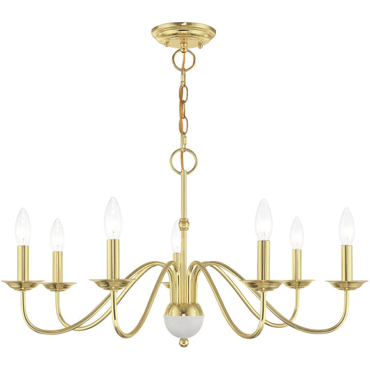 Livex Lighting Windsor Collection 7 Lt Polished Brass Chandelier in Polished Brass 52167-02