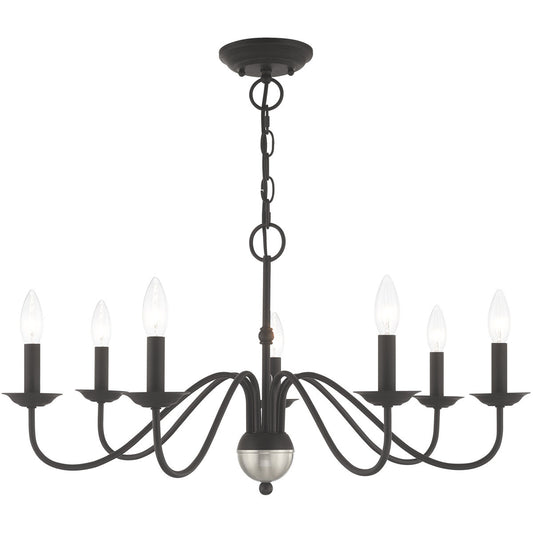 Livex Lighting Windsor Collection 7 Lt Black Chandelier in Black 52167-04