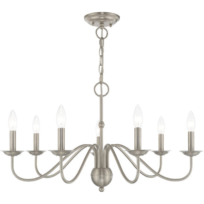 Livex Lighting Windsor Collection 7 Lt Brushed Nickel Chandelier in Brushed Nickel 52167-91