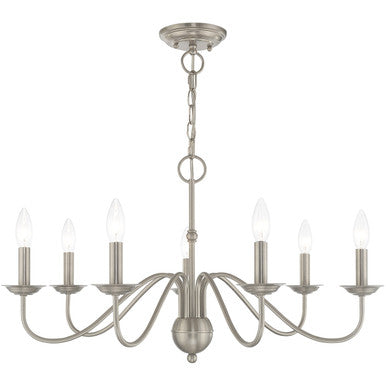 Livex Lighting Windsor Collection 7 Lt Brushed Nickel Chandelier in Brushed Nickel 52167-91