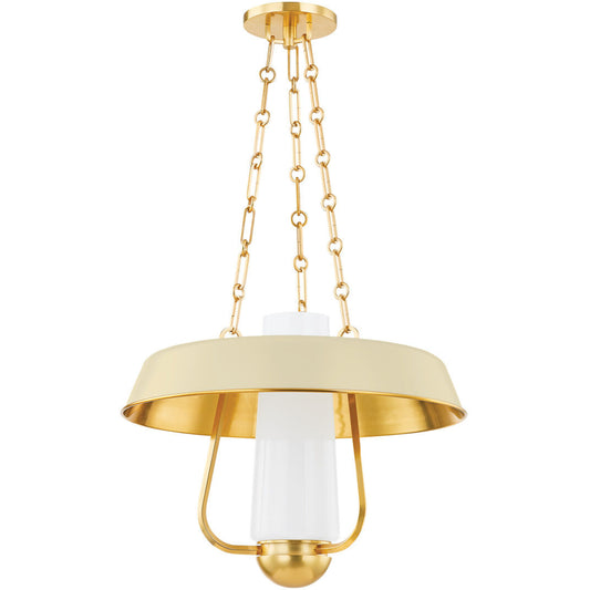 Hudson Valley Lighting Provincetown Lantern in Aged Brass/ Soft Sand 5218-AGB/SSD