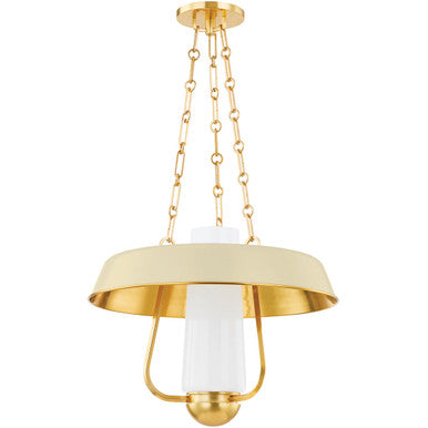 Hudson Valley Lighting Provincetown Lantern in Aged Brass/ Soft Sand 5218-AGB/SSD