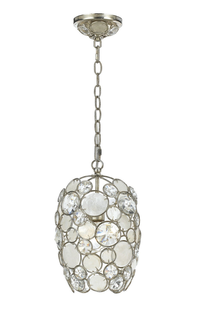 Crystorama Palla 1 Light Antique Silver Mini Chandelier 523-SA