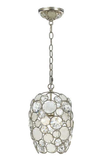 Crystorama Palla 1 Light Antique Silver Mini Chandelier 523-SA