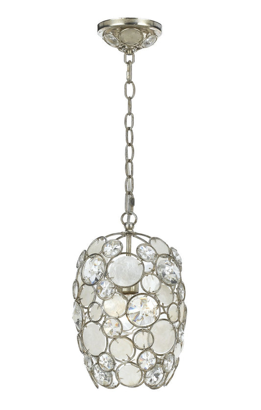 Crystorama Palla 1 Light Antique Silver Mini Chandelier 523-SA